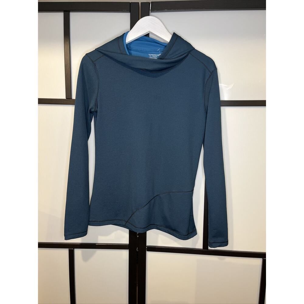 Toad & Co Women's Sweatshirt hoodie dress Teal blue Pockets size XS